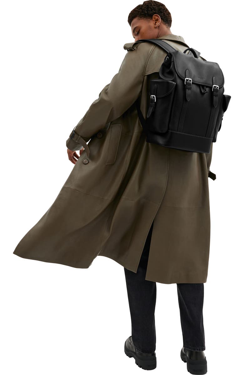 COACH Hitch Leather Backpack, Alternate, color,