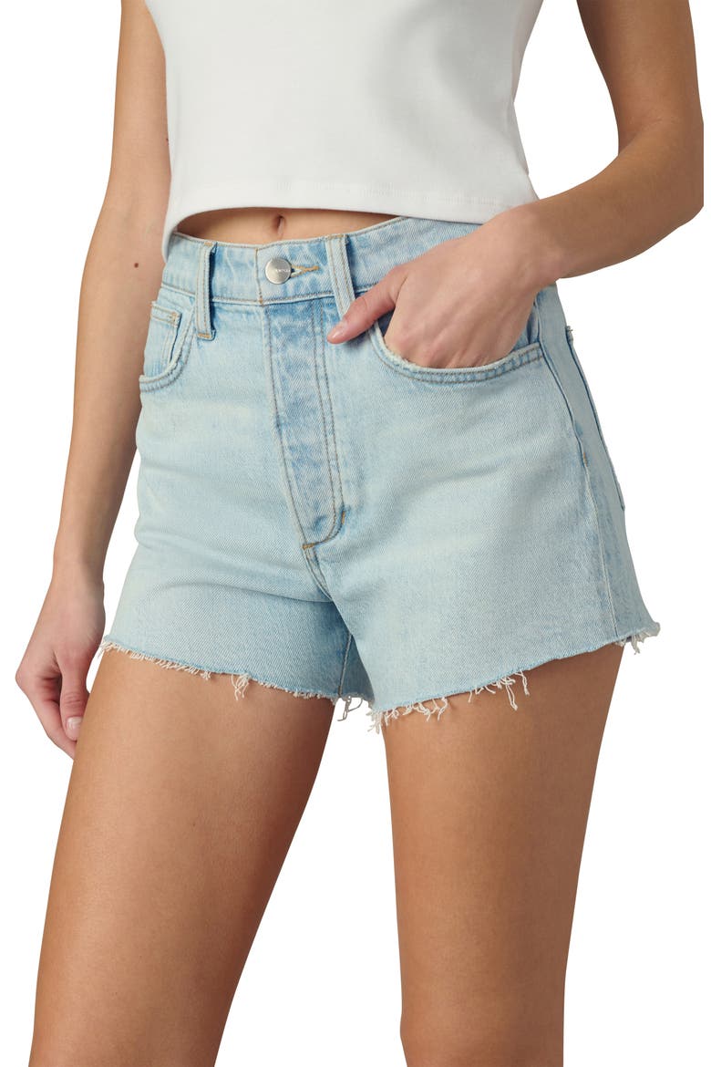The Alex Raw Hem High Waist Denim Shorts, Alternate, color, DOWN PLAY