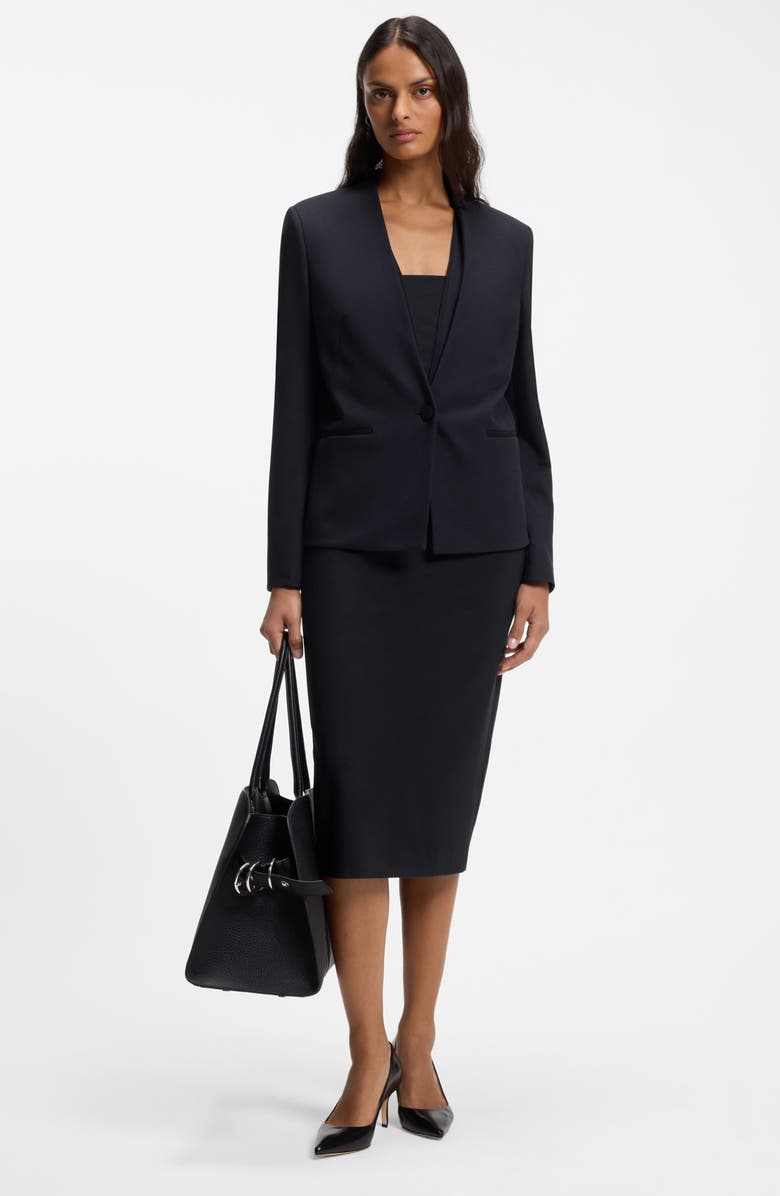 BOSS Stretch Knit Dress, Alternate, color, Sky Captain