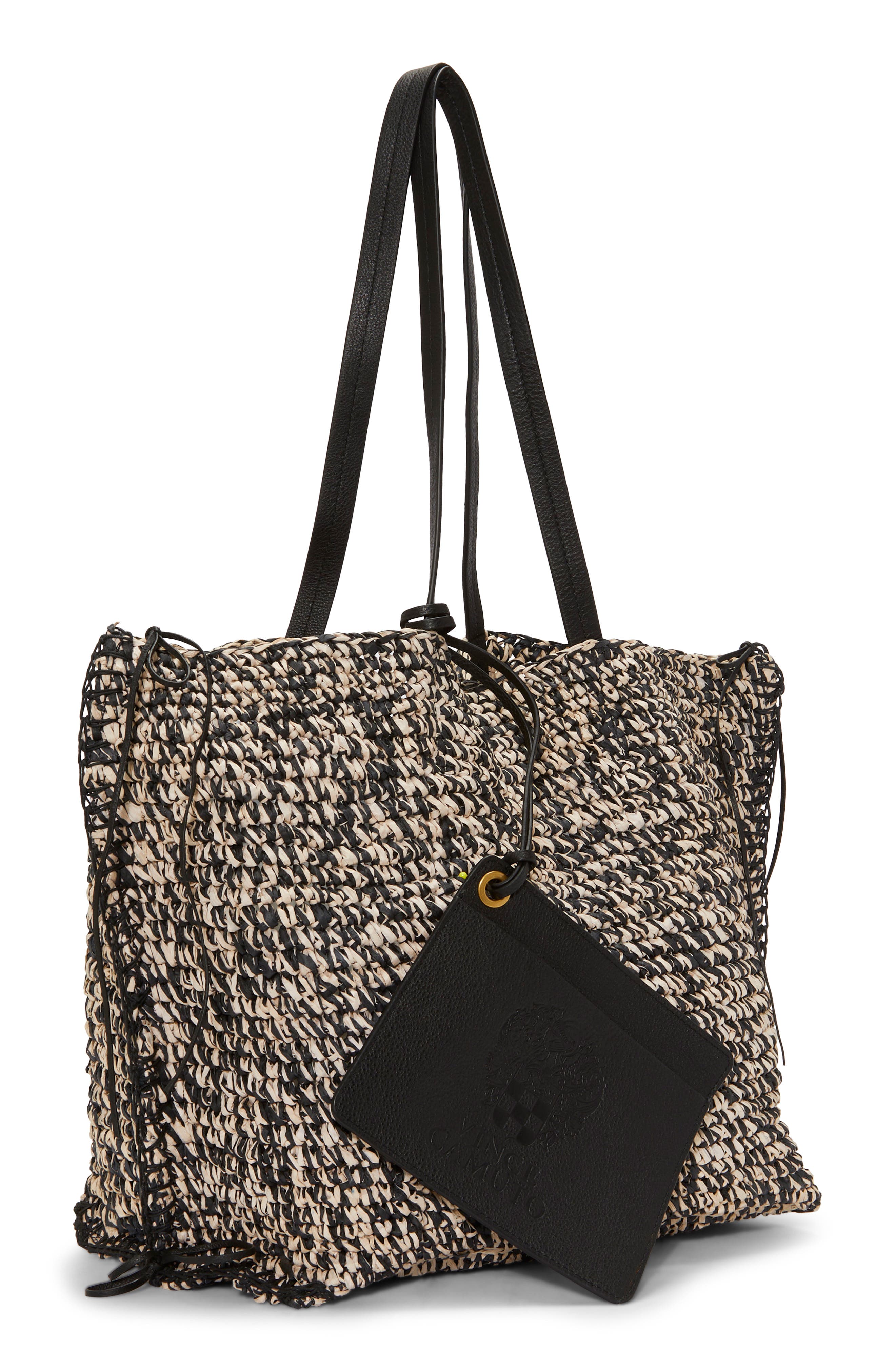 Vince Camuto Jamee Crochet Straw Tote, Alternate, color, 