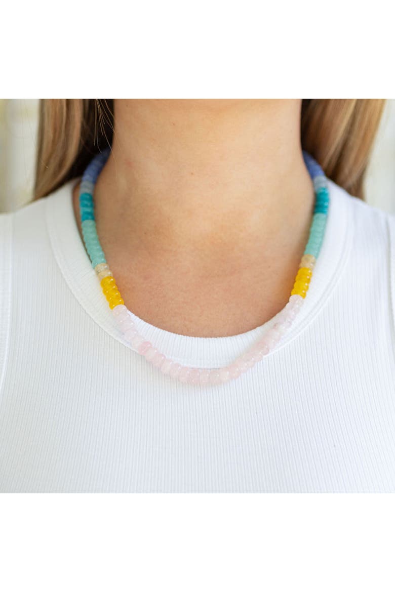 Take me to the Beach Gemstone Necklace, Main, color, Multi