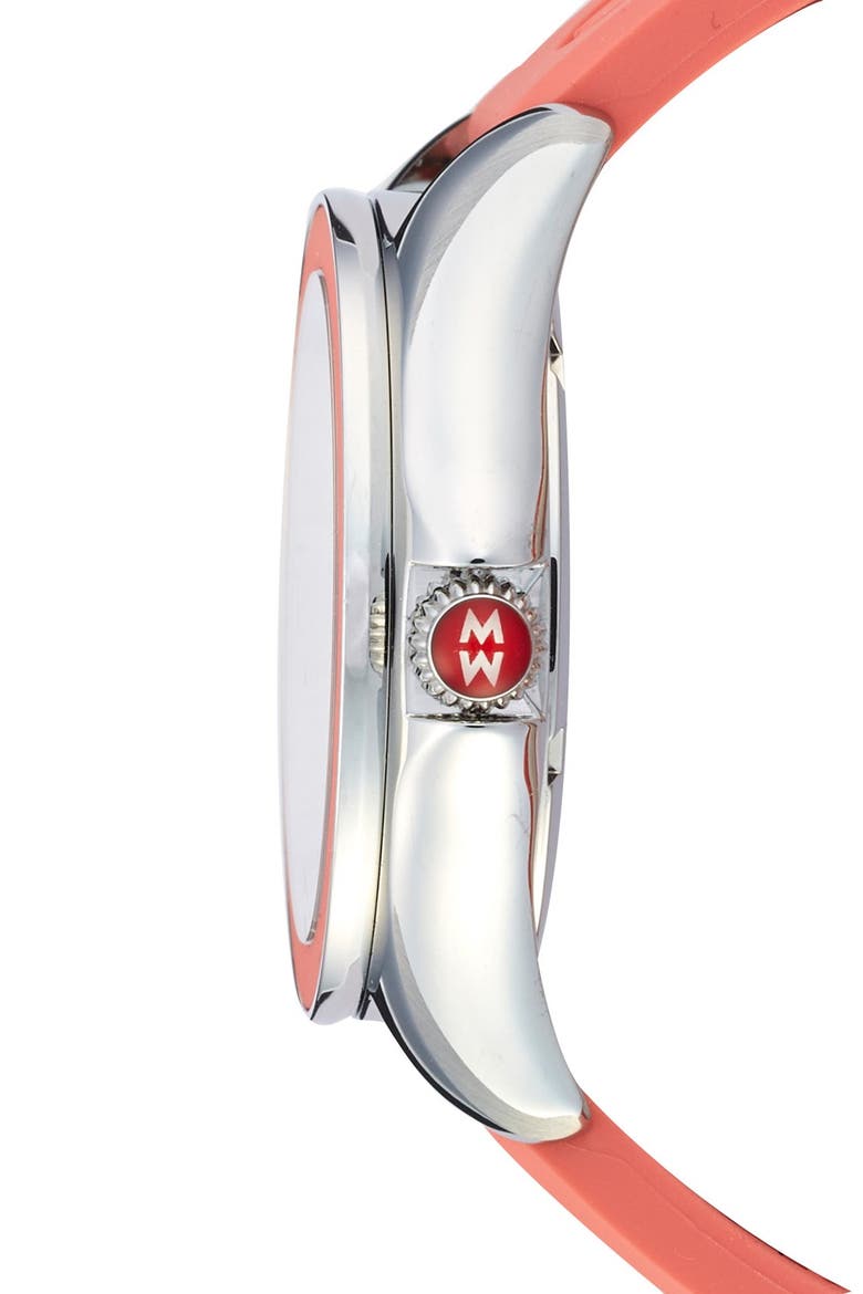 Cape Topaz Dial Watch Head & Silicone Strap, 40mm, Alternate, color, PINK/ SILVER