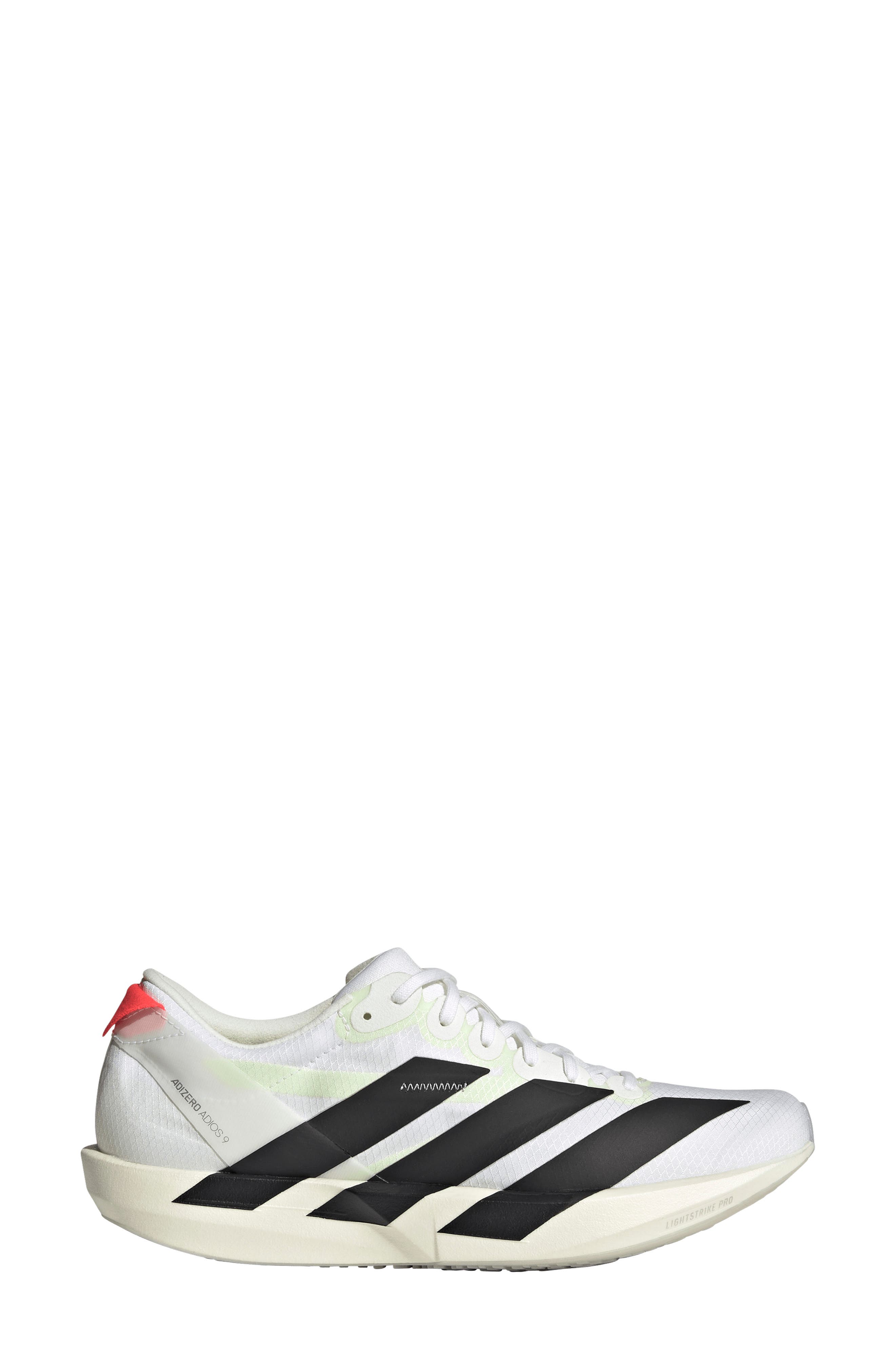 Adizero Adios 9 Running Shoe, Alternate, color, FTWR WHITE
