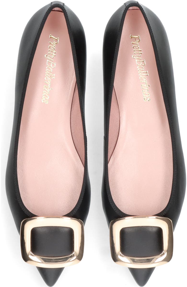 Pretty Ballerinas Pointed Toe Buckle Ballet Flat, Alternate, color, Black