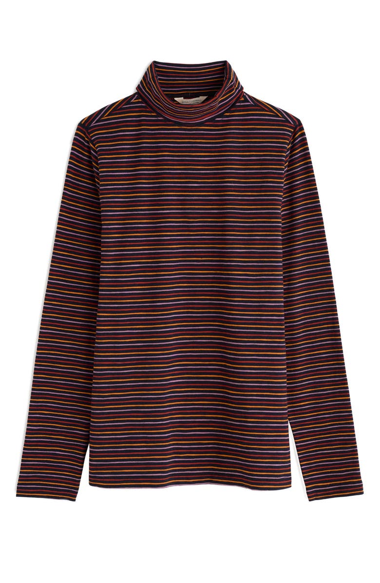 Seasalt Cornwall Landing Stripe Turtleneck Stretch Organic Cotton Top, Alternate, color, Profile Onyx