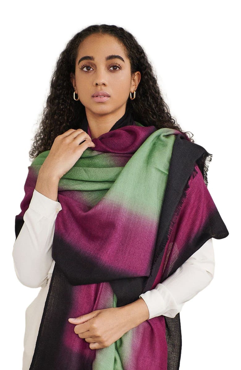Studio Variously Iris Cashmere Merino Handloom Scarf, Alternate, color,