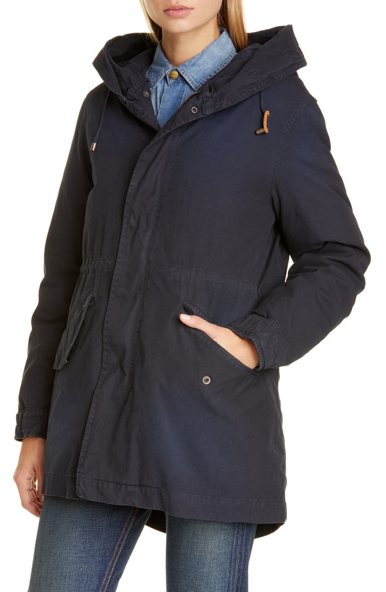 Mr & Mrs Italy Hooded Cotton Parka with Removable Genuine Fox Fur Trim, Alternate, color, 