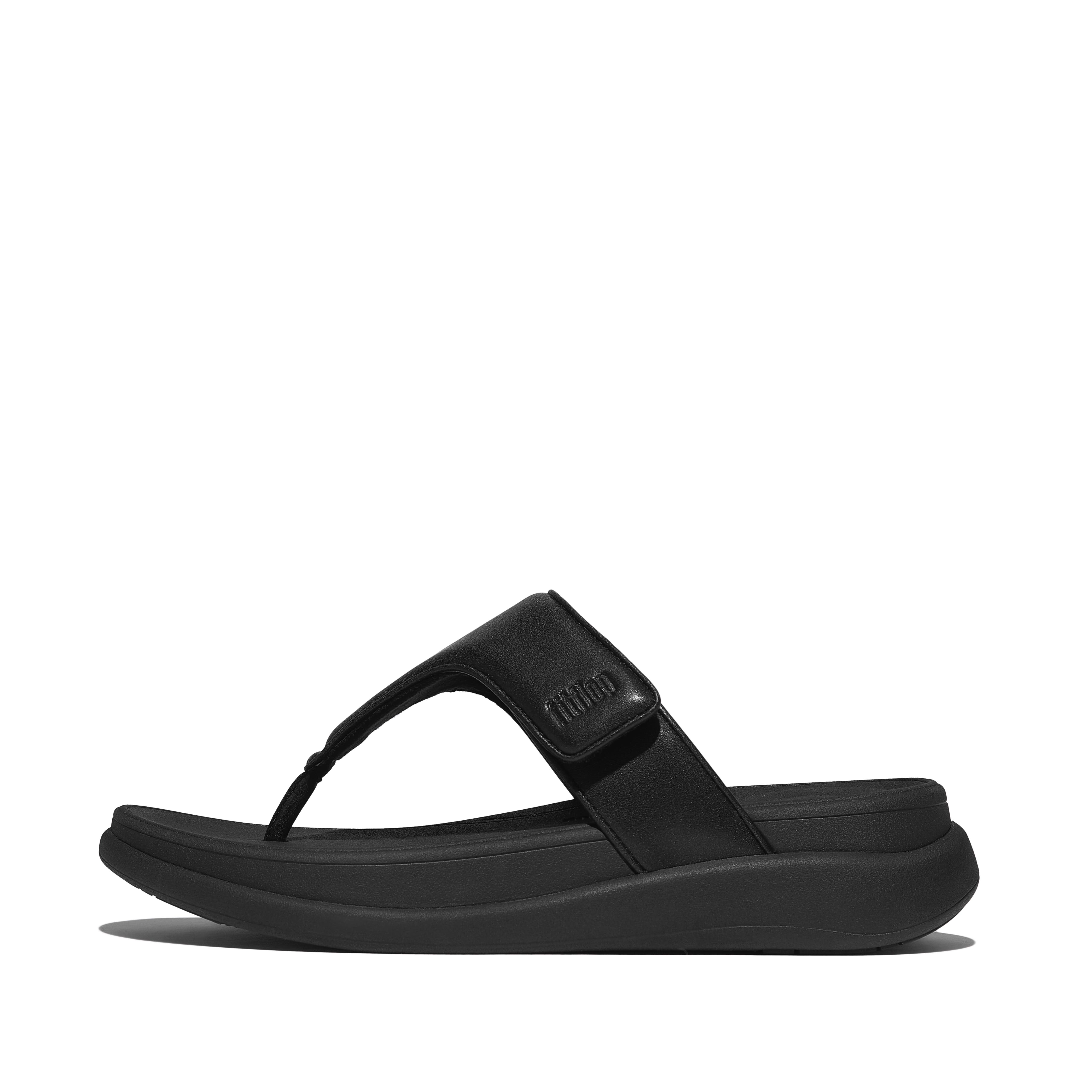 FitFlop F-Mode Go Adj Flatfo Toe-Post, Alternate, color, All Black