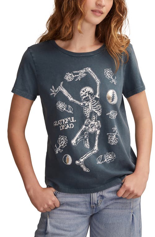 Lucky Brand Grateful Dead Dancing Skulls Graphic T-shirt In Blue