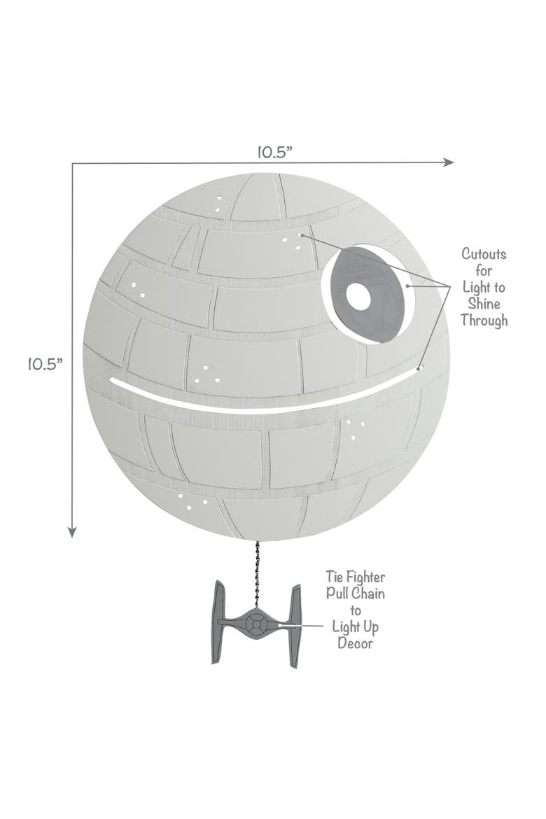 Star Wars Signature LED Light-Up Death Star Wall Decor/Art, Alternate, color, Gray