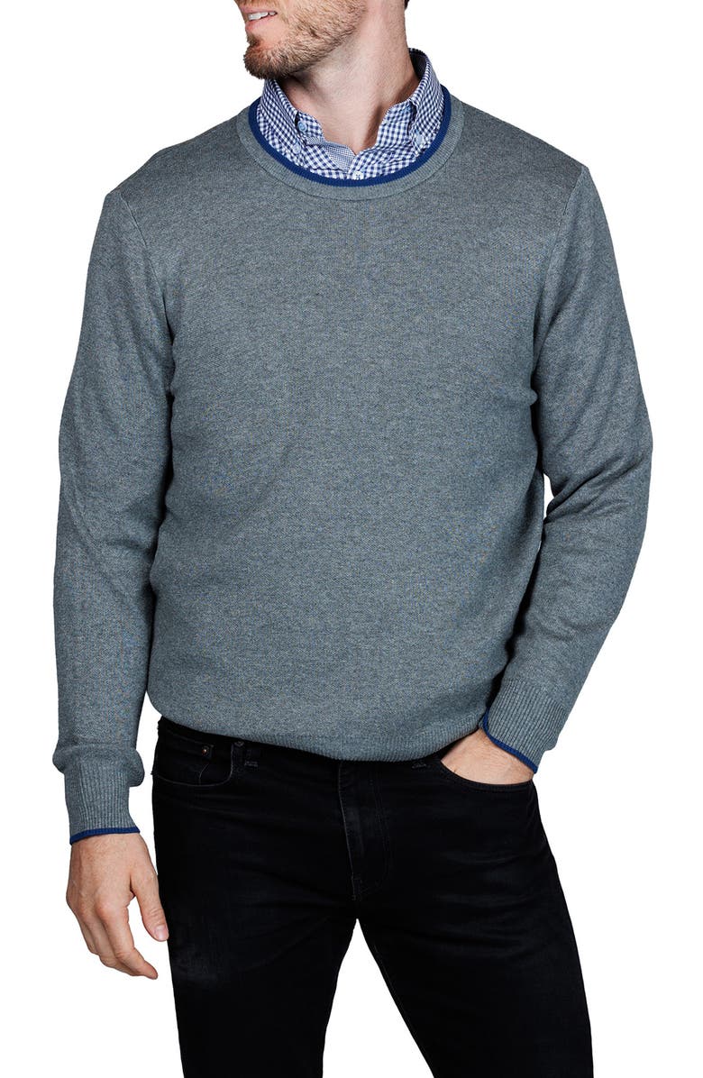 TailorByrd Fine Knit Sweater, Main, color, Grey Heather