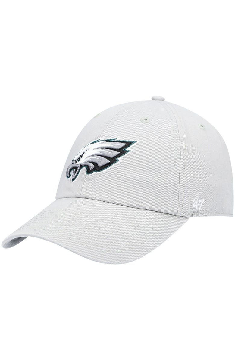 '47 Men's '47 Gray Philadelphia Eagles Clean Up Adjustable Hat, Main, color, 