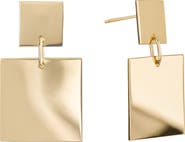 LANA 14K Gold Double Square Drop Earrings