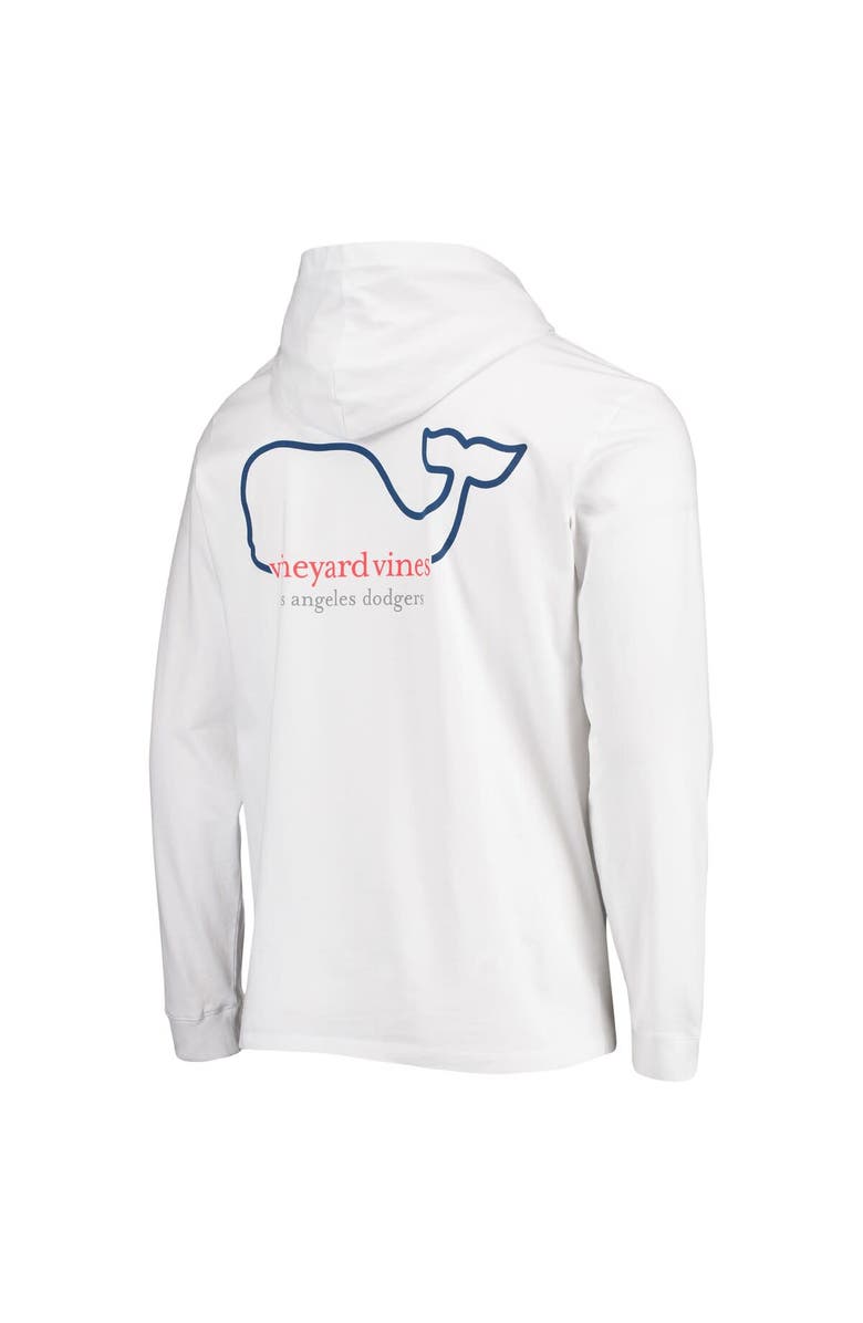 vineyard vines Men's Vineyard Vines White Los Angeles Dodgers Logo Hoodie Long Sleeve T-Shirt, Alternate, color, 