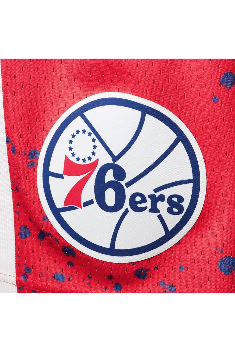 Men's Mitchell & Ness Red Philadelphia 76ers Hardwood Classics 1996 Hyper Hoops Swingman Shorts, Alternate, color, Red