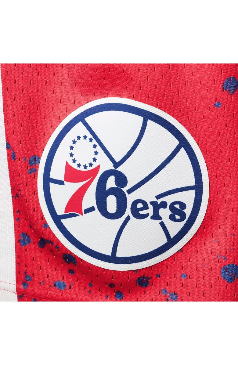 Mitchell & Ness Men's Mitchell & Ness Red Philadelphia 76ers Hardwood Classics 1996 Hyper Hoops Swingman Shorts, Alternate, color, Red