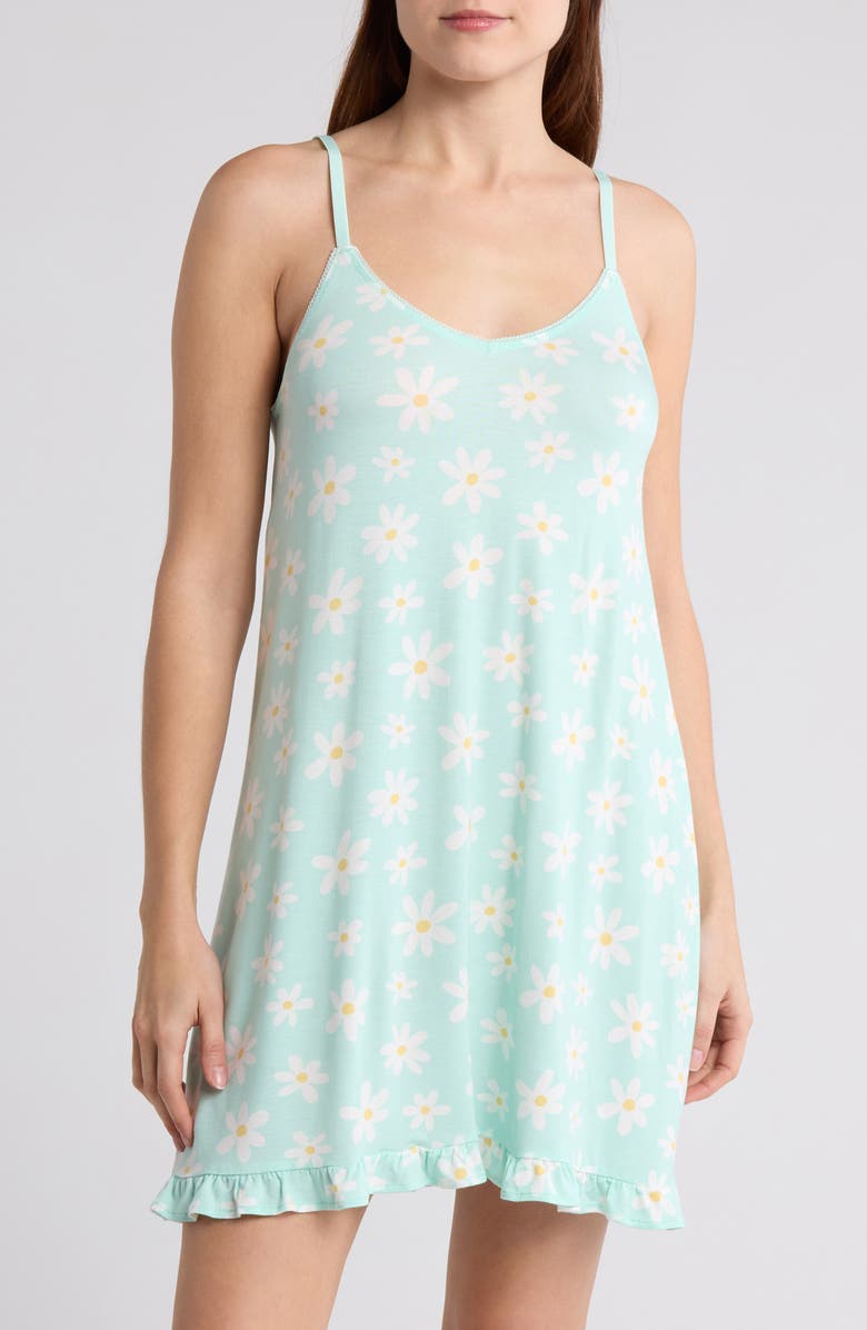 Honeydew Daisy Nap Pretty Jersey Chemise, Main, color,
