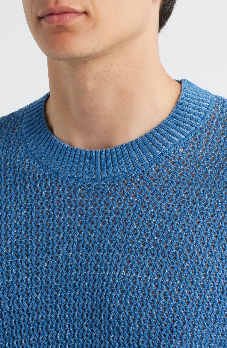 Corridor Marled Organic Pima Cotton Crewneck Sweater, Alternate, color, Blue