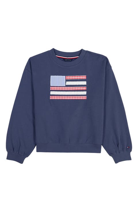 Kids' Flag Appliqué Sweatshirt