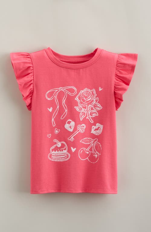 Tucker + Tate Kids' Flutter Sleeve Cotton Graphic T-shirt In Pink