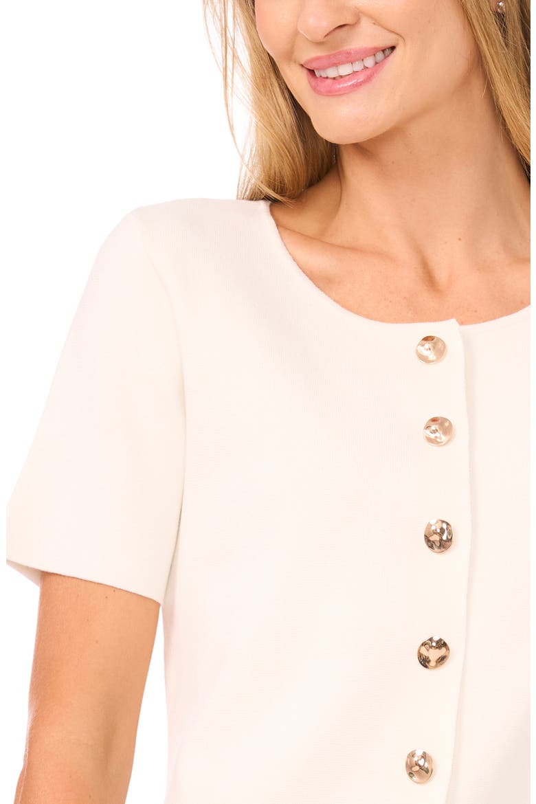 Gail Longline Split Hem Button-Up Shirt, Alternate, color, NEW IVORY