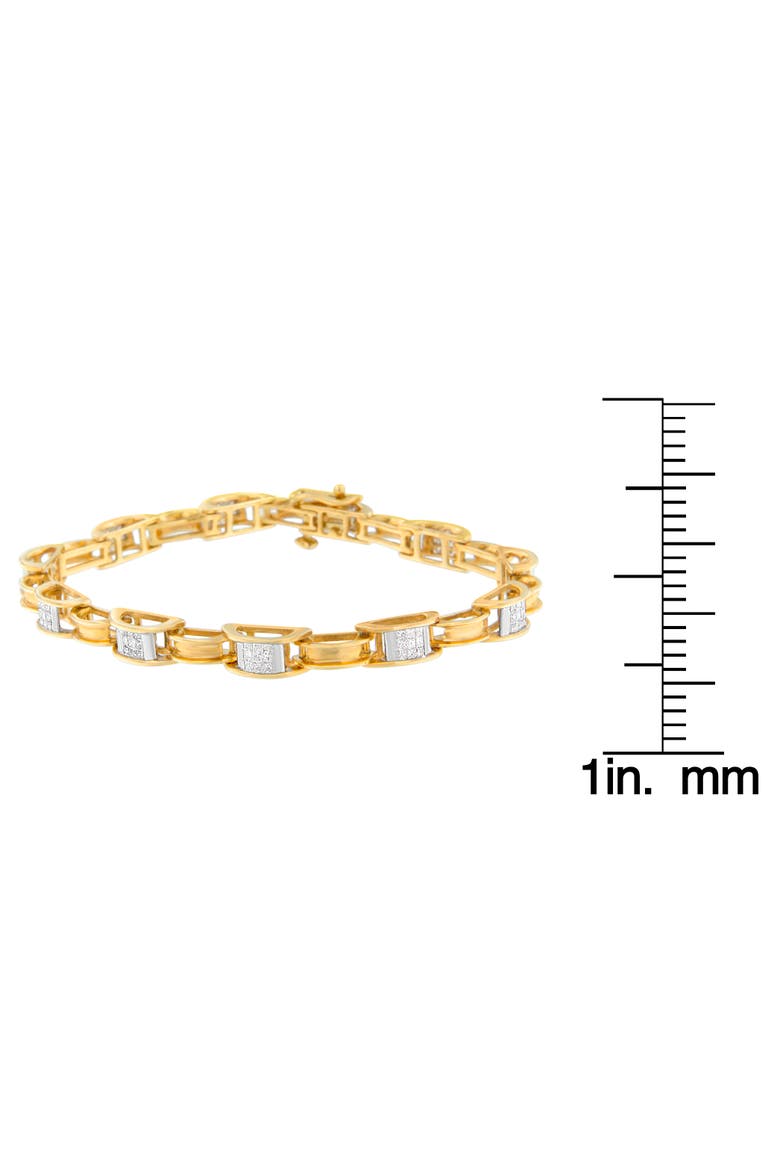 14K Yellow Gold Princess Cut Diamond Chain Link Bracelet, Alternate, color, Yellow