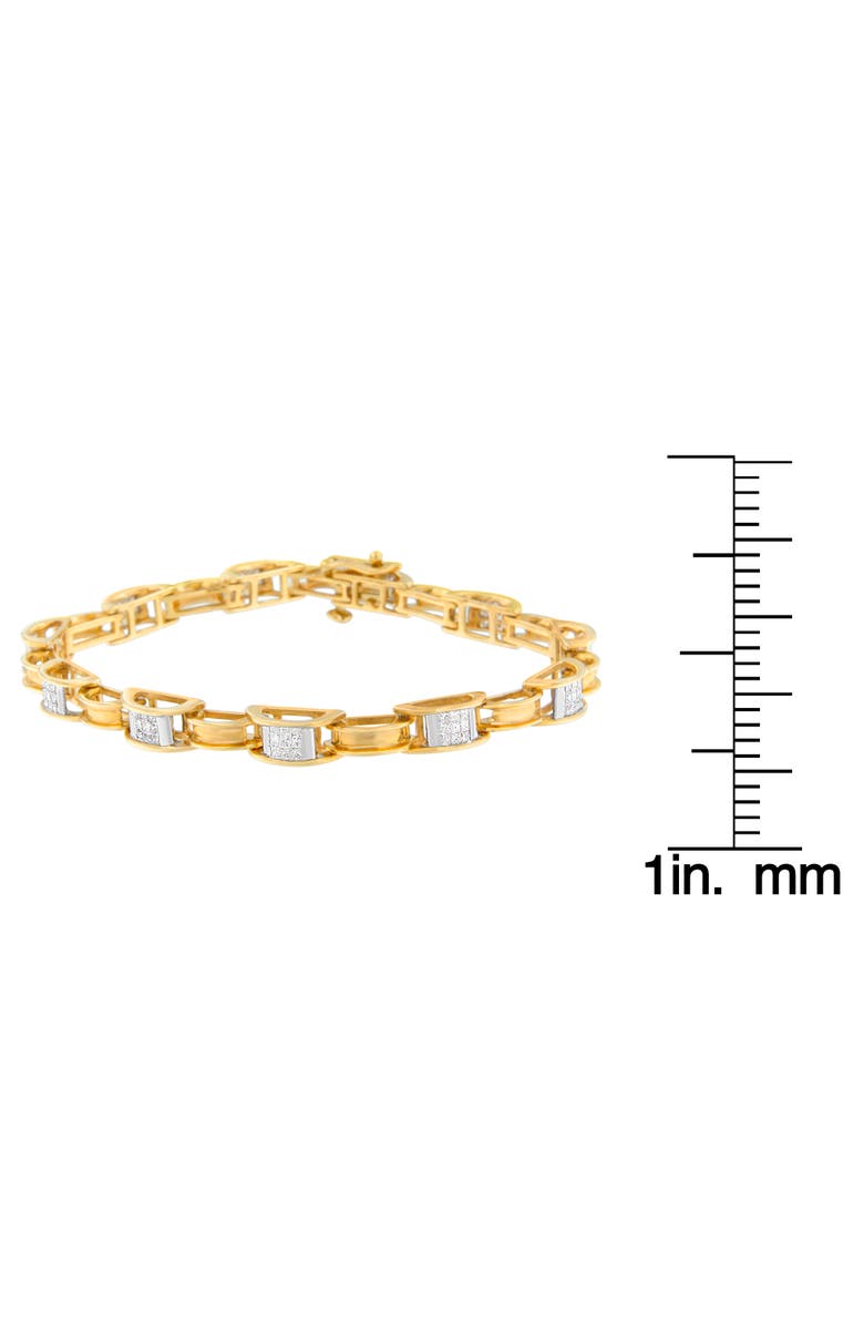 Haus of Brilliance 14K Yellow Gold Princess Cut Diamond Chain Link Bracelet, Alternate, color, Yellow