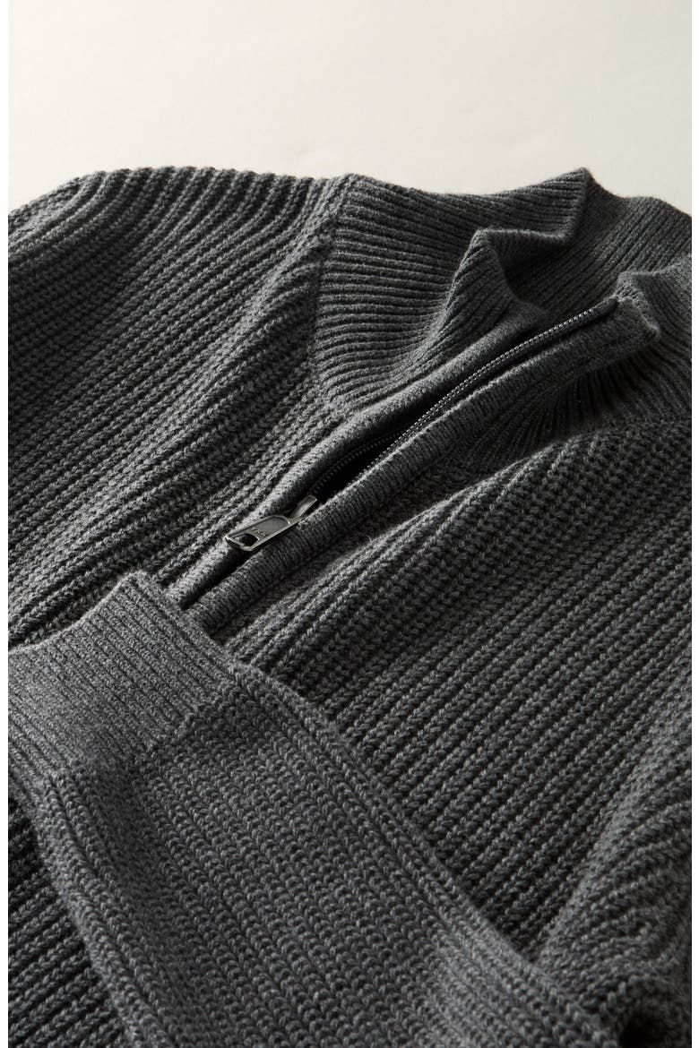 Kids' Ribbed Full Zip Cardigan, Alternate, color, GREY DARK HEATHER