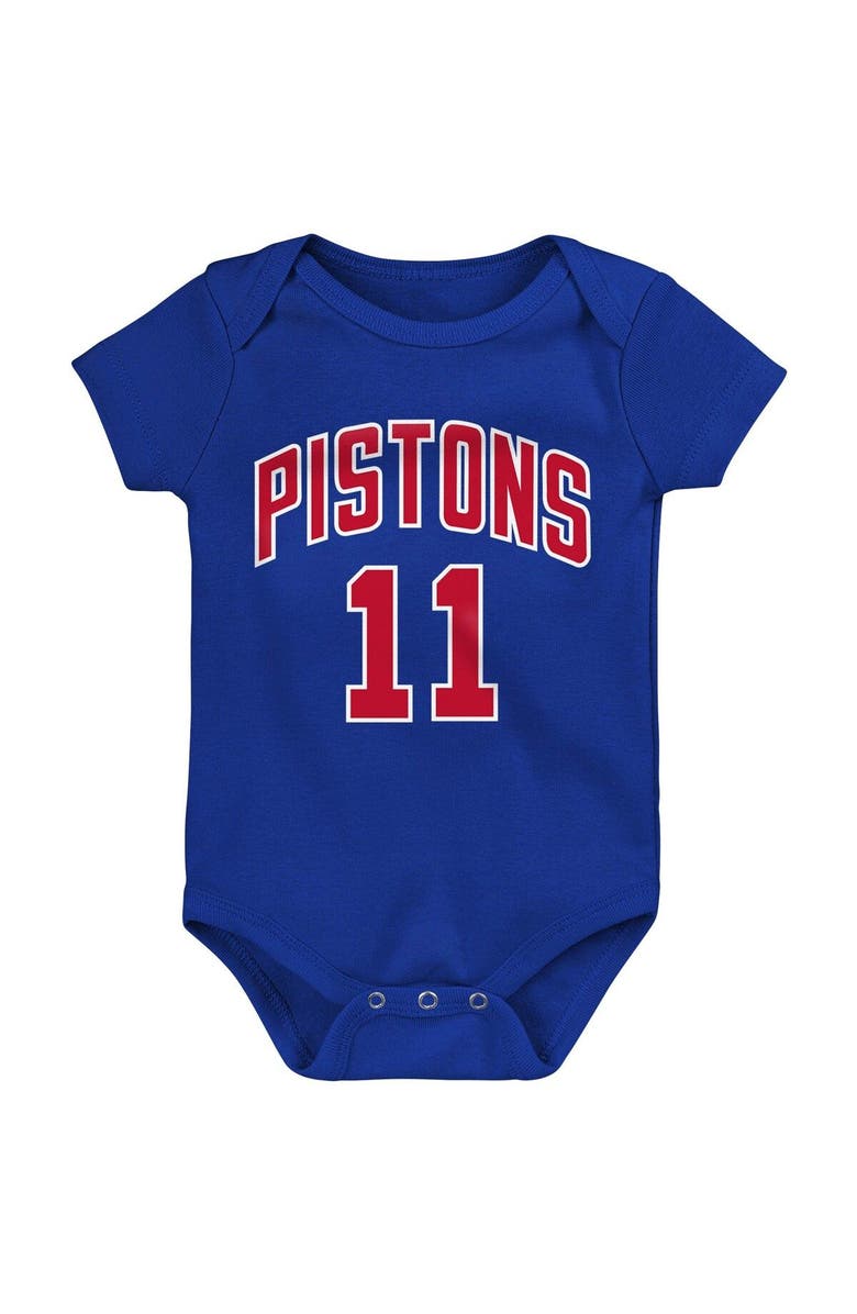 Mitchell & Ness Infant Mitchell & Ness Isiah Thomas Blue Detroit Pistons Hardwood Classics Name & Number Bodysuit, Alternate, color,