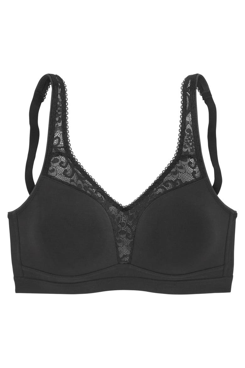 2 Pk Lace Wireless Bras, Alternate, color, White & Black