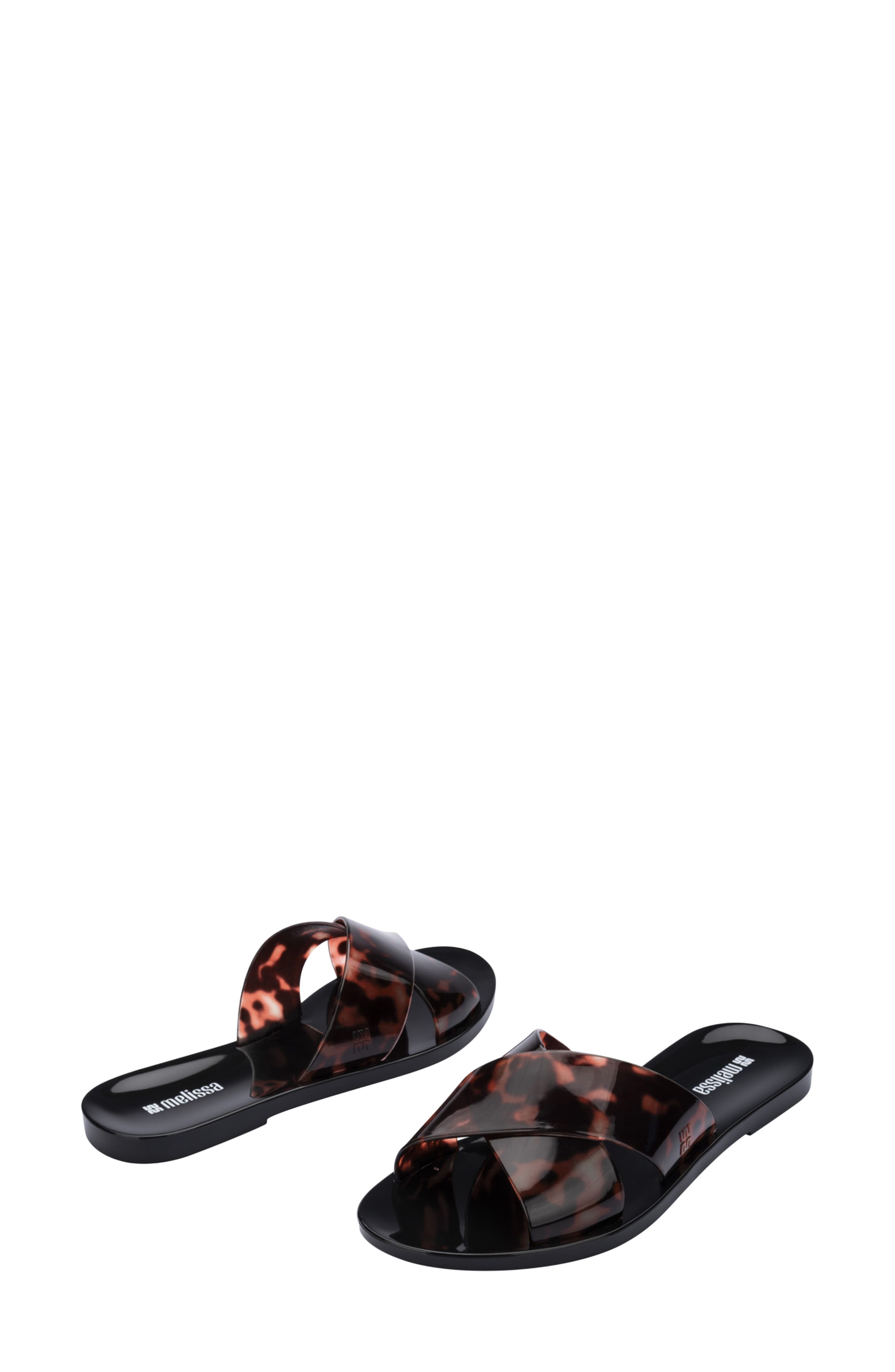 Essential Cross Slide Sandal, Alternate, color, BLACK/ TORTOISE