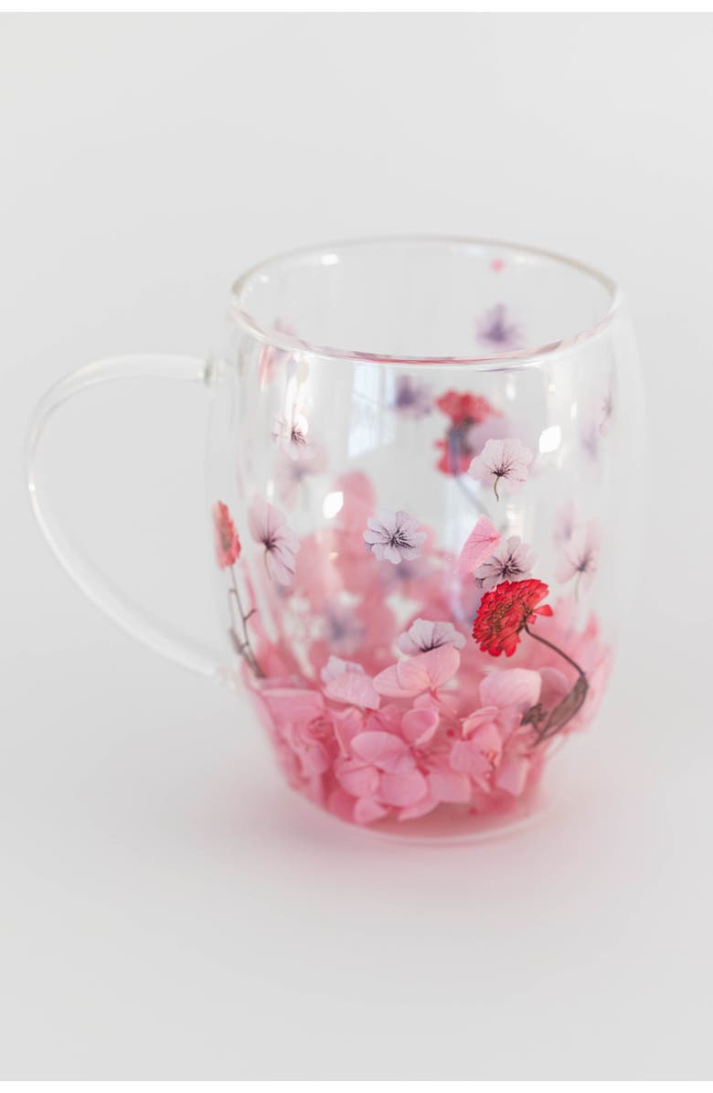 Jeanne Fitz Double Wall Flower Mugs, Assorted Colors, Set of 4, Alternate, color, Multi