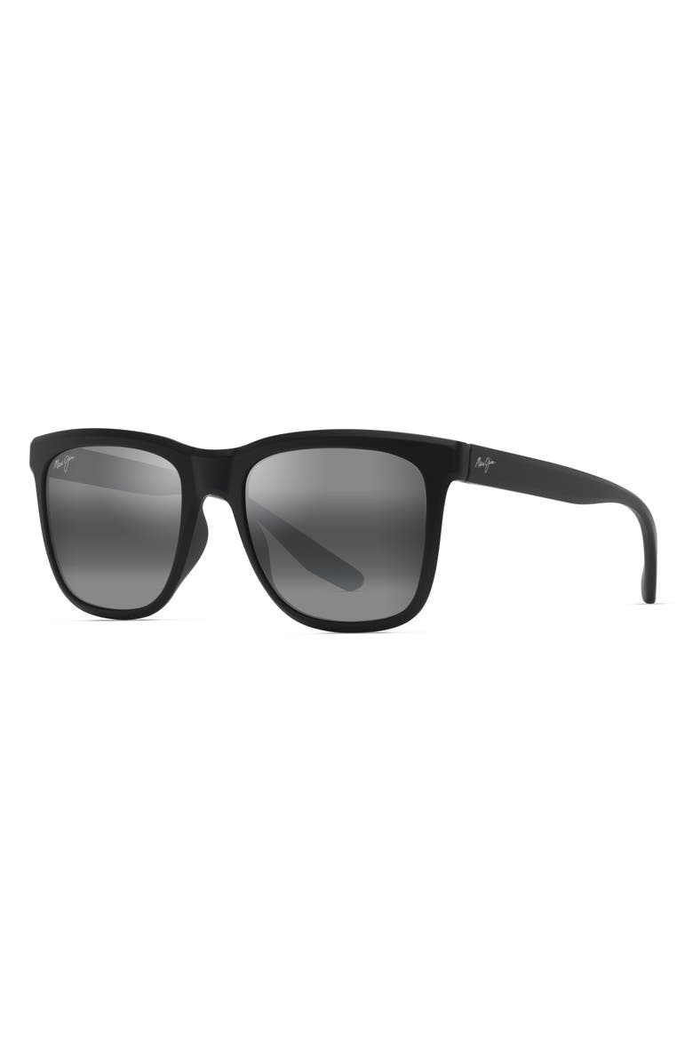 Maui Jim Pehu 55mm PolarizedPlus2<sup
®</sup
 Square Sunglasses, Alternate, color, Black