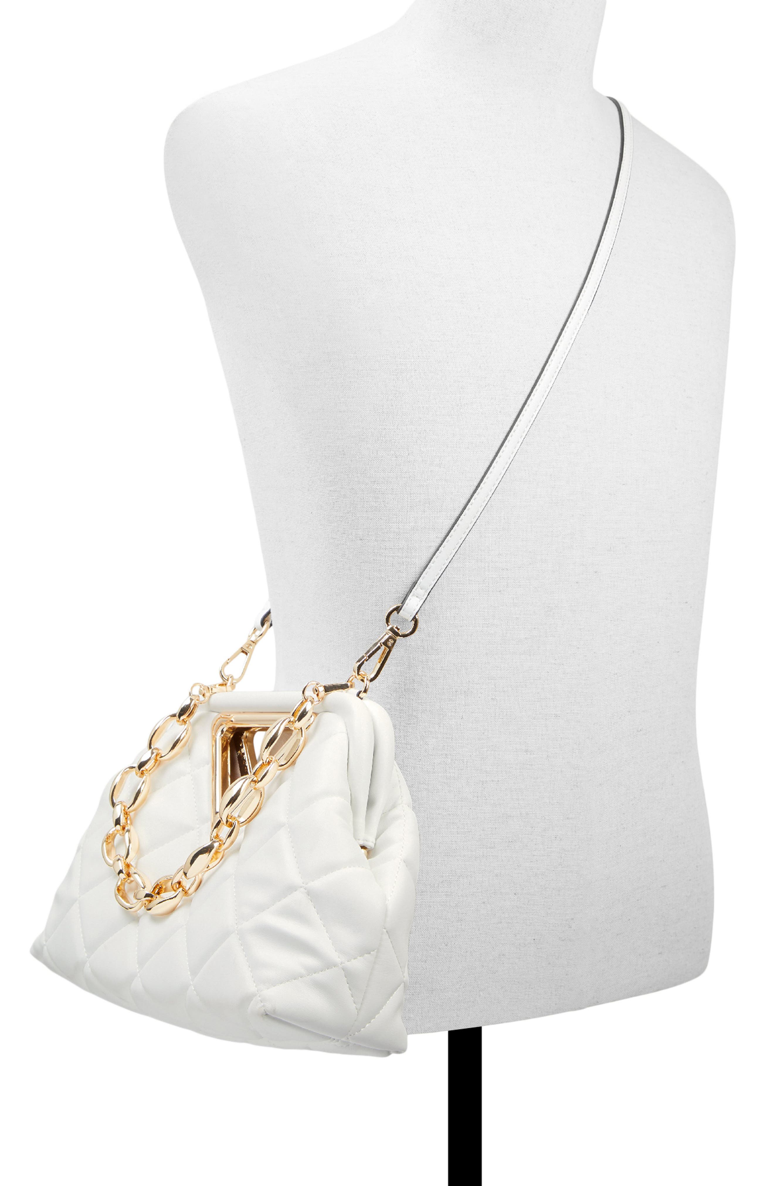 Triada Faux Leather Clutch, Alternate, color, WHITE