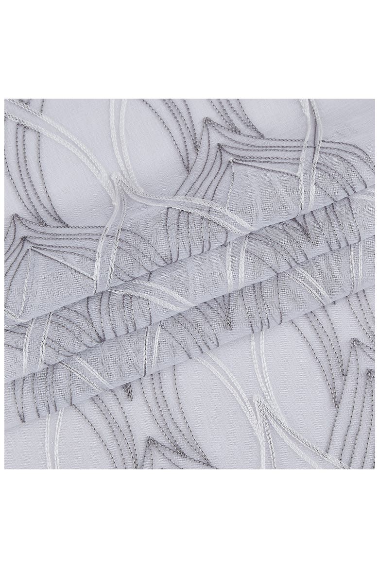 Set of 2 Print Sheer Curtain Panels, Alternate, color, SILVER WHITE