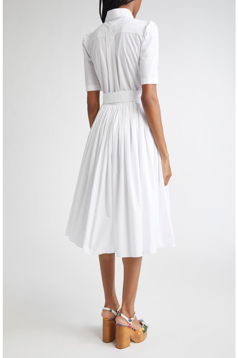 Belted Cotton Poplin Shirtdress, Alternate, color, W0800 BIANCO OTTICO