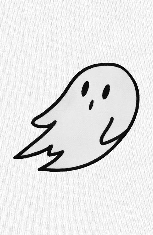 Dalix Giant Ghost Fleece Hoodie In White