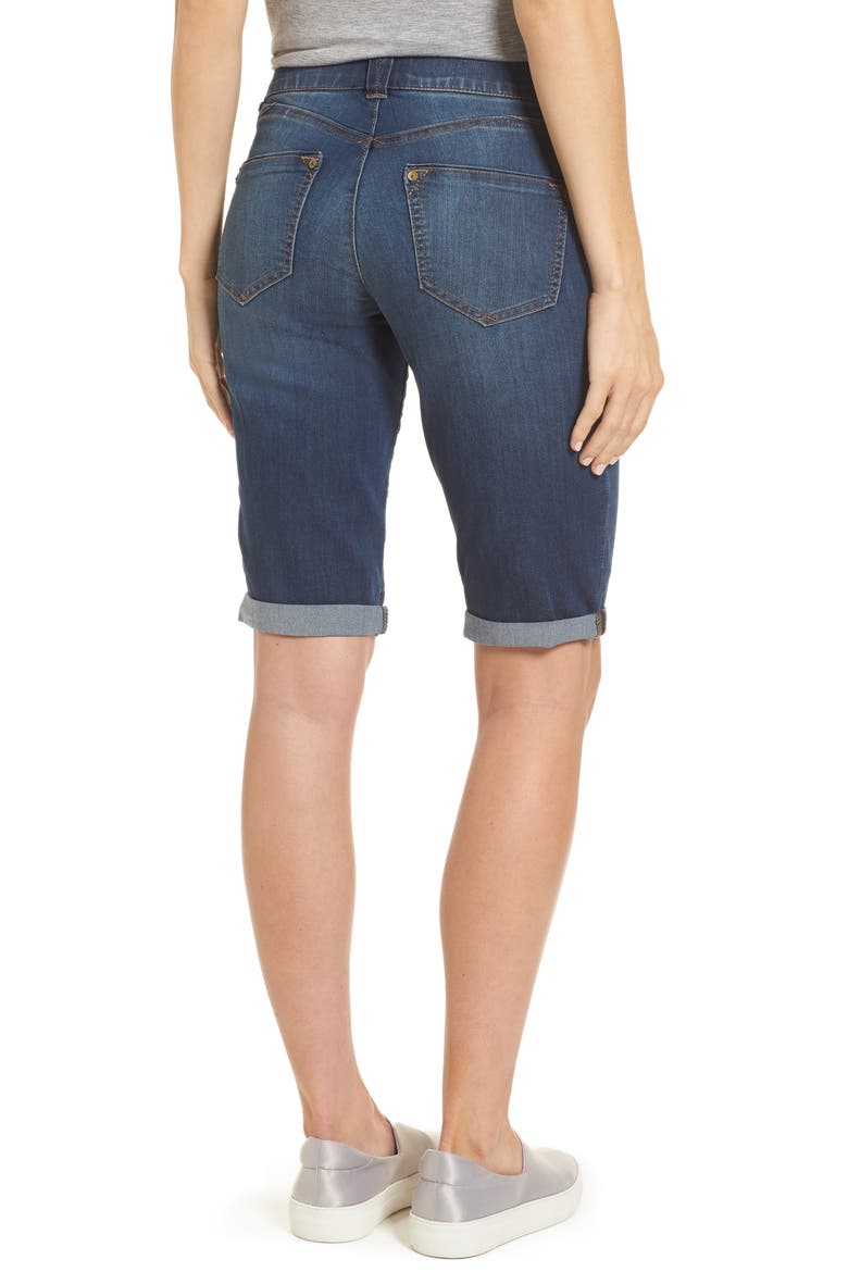 Cuffed Denim Shorts (Nordstrom Exclusive), Alternate, color, BLUE