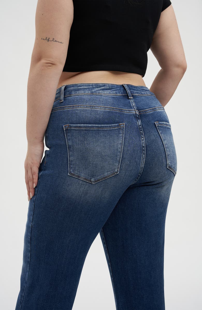 Bayeas High Waist Raw Hem Wide Leg Jeans, Alternate, color, Azure