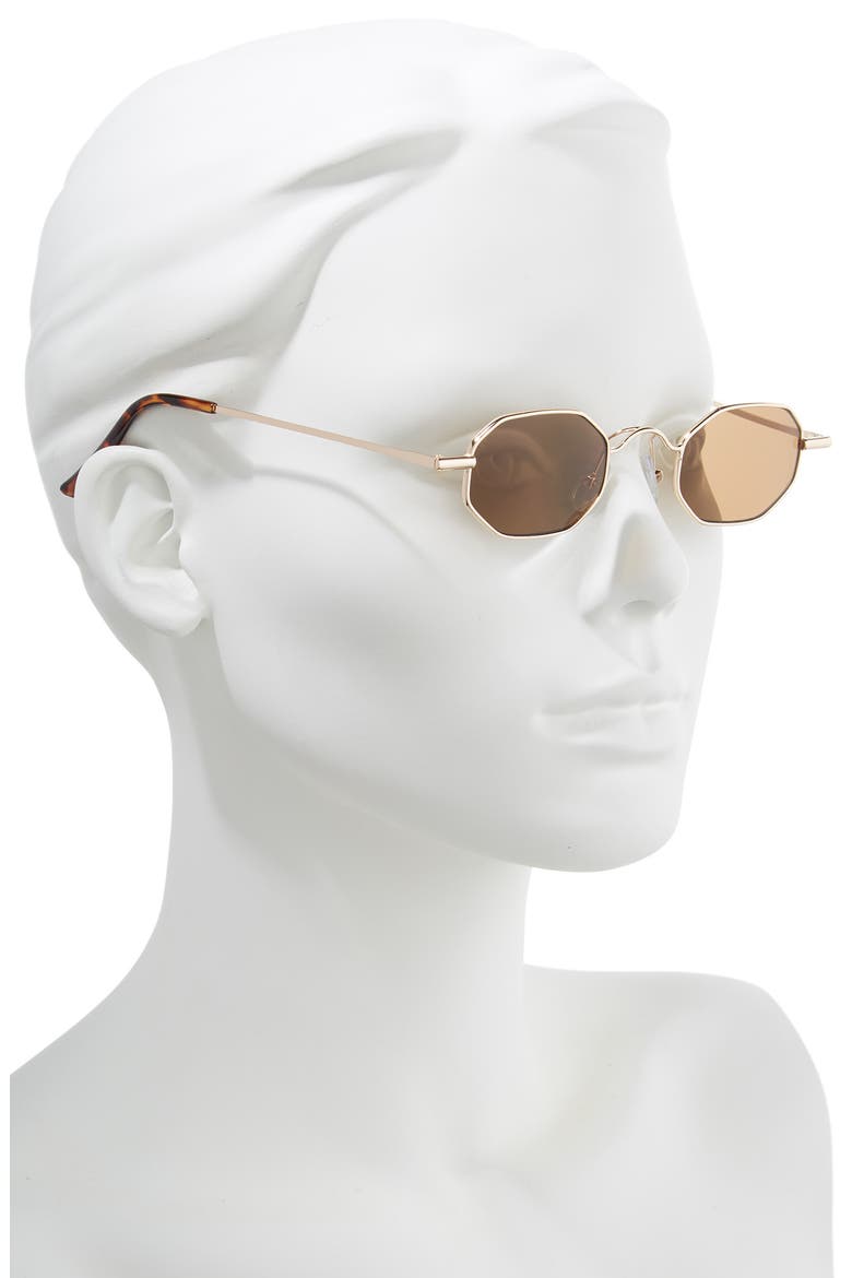 40mm Mini Hexagon Sunglasses, Alternate, color, BROWN GOLD