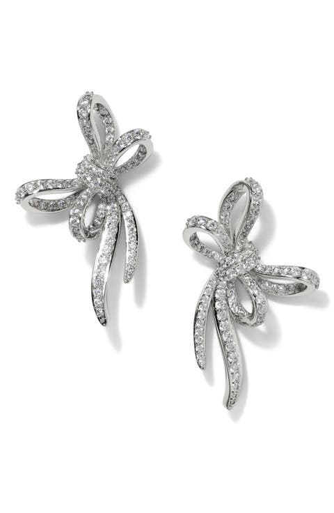 Le Bisou Pavé Bow Stud Earrings