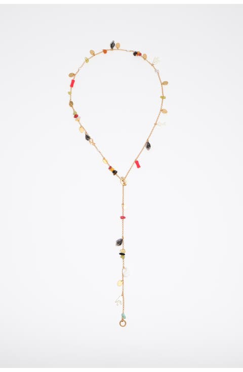 Aged Necklace With Stones And Shells