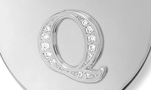 Melinda Maria Love Letters Initial Heart Medallion Necklace In Silver Q
