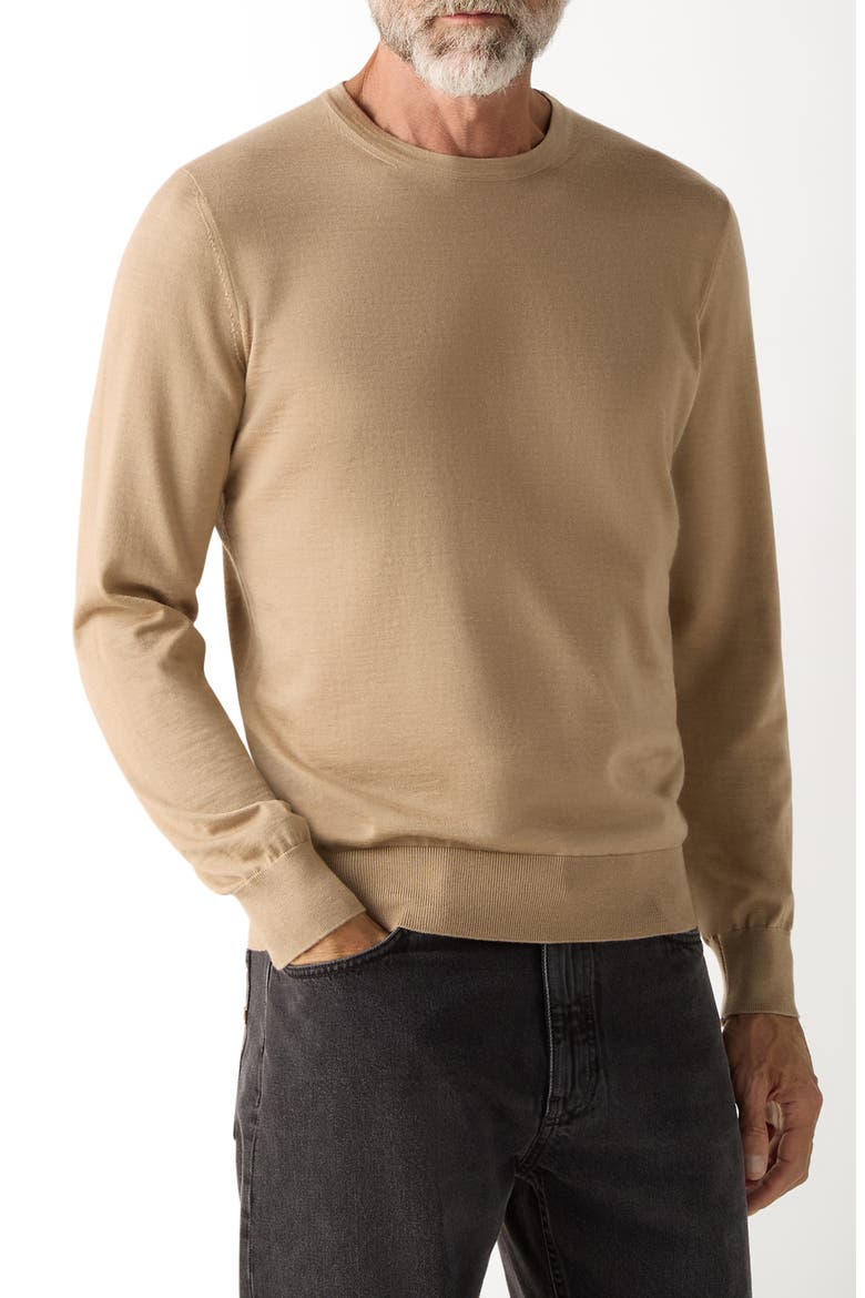 Mélange Cashseta Crewneck Sweater, Main, color, BEIGE MELANGE