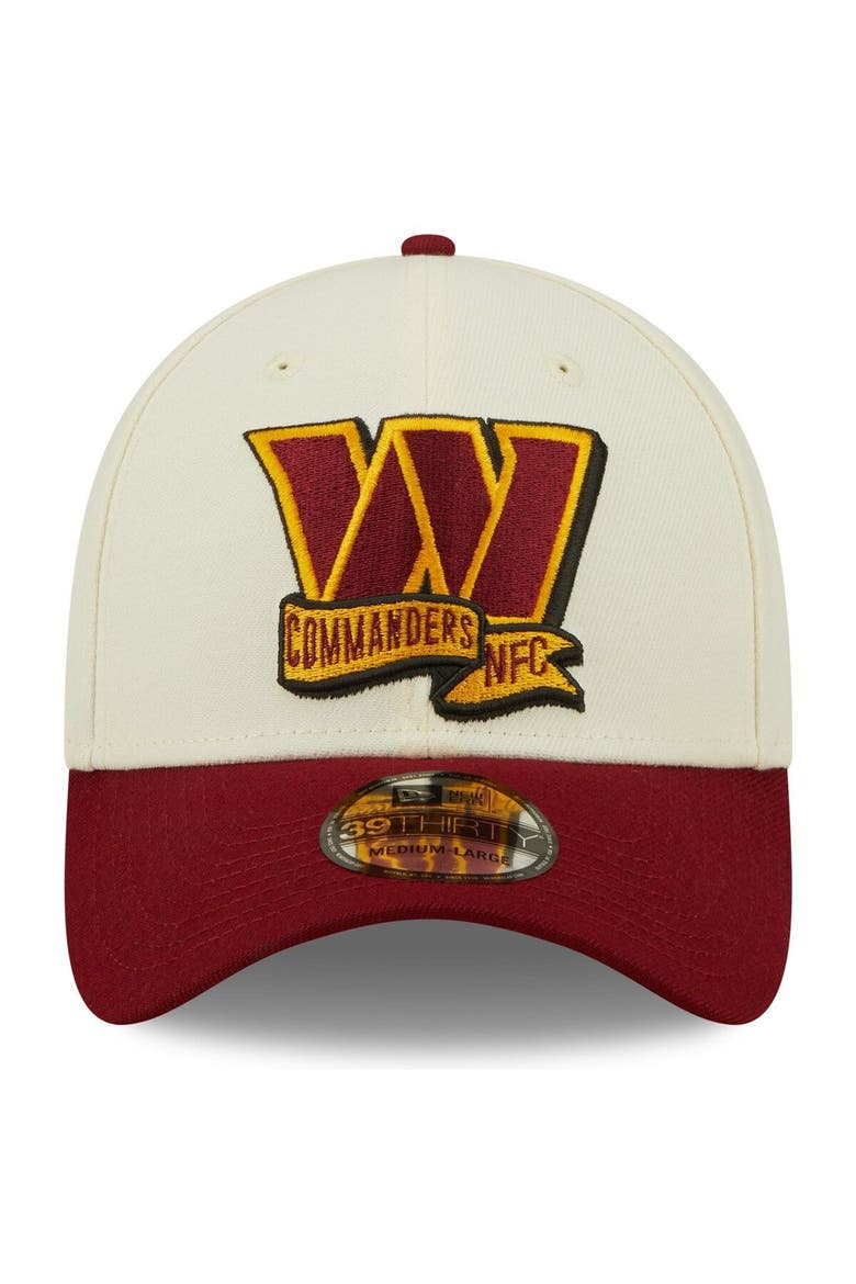 Men's New Era Cream/Burgundy Washington Commanders 2022 Sideline 39THIRTY 2-Tone Flex Hat, Alternate, color, Cream