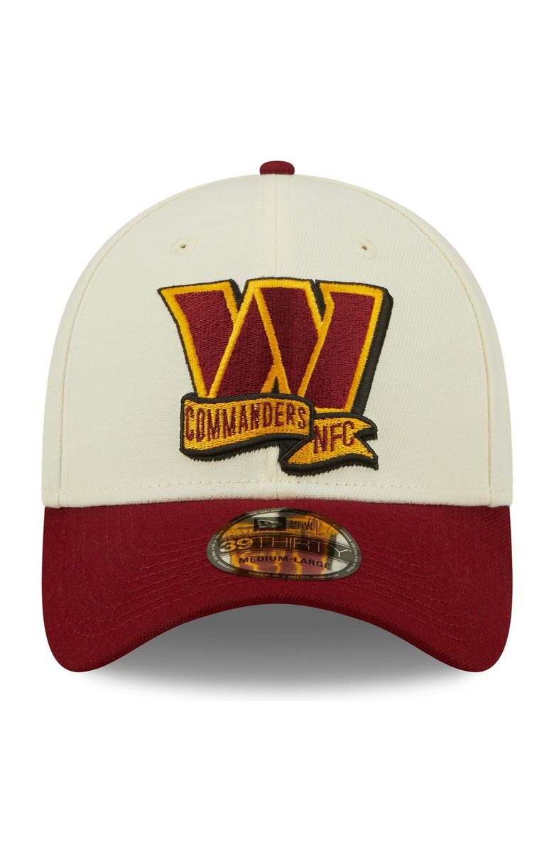 New Era Men's New Era Cream/Burgundy Washington Commanders 2022 Sideline 39THIRTY 2-Tone Flex Hat, Alternate, color,