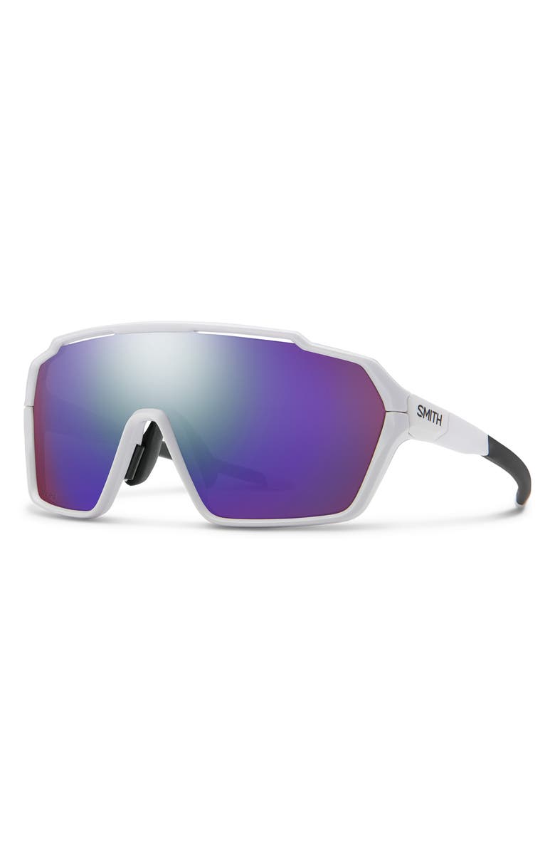 Smith Shift Mag 99mm Shield Sunglasses, Alternate, color, White / Chromapop Violet