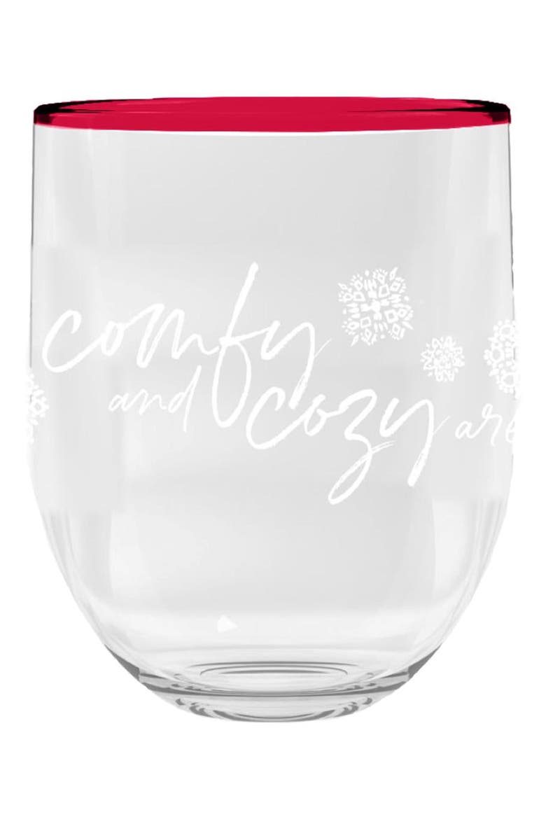 Holiday Set of 6 Stemless Wine Glasses, Main, color, CLEAR