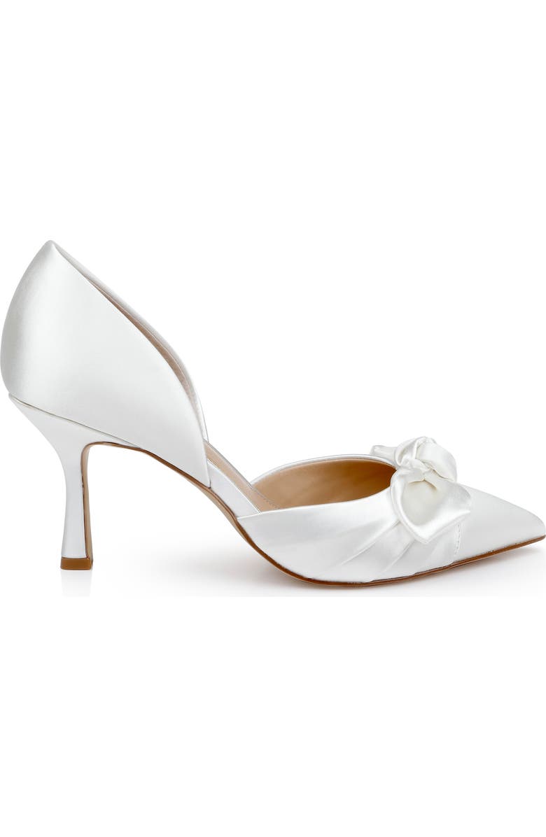Jewel Badgley Mischka Emelia d'Orsay Pointed Toe Pump, Alternate, color, Ivory Satin