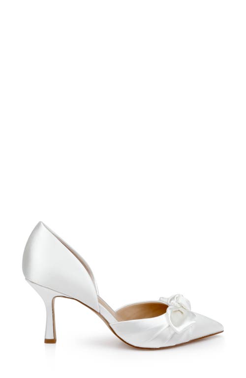 Jewel Badgley Mischka Women's Sidney Slip On Evening Bow Pumps In White